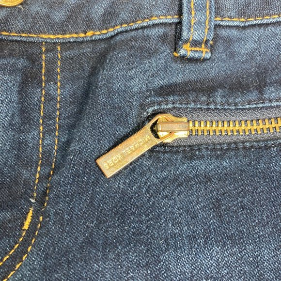 MICHAEL KORS Women's 4 Skinny Dark Wash Blue Denim Jeans Zipper Pockets - Picture 6 of 7